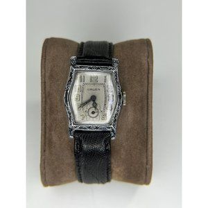 Working Vintage Gruen Deco Glow in the Dark Dual Dial Precision Watch